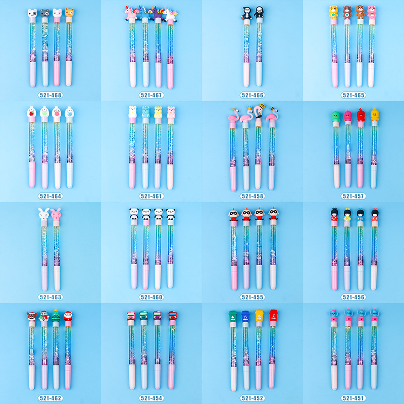 A variety of cute and girlish cartoon figurines, gel pens, internet-famous sand pens, girlish ins animal student ballpoint pens