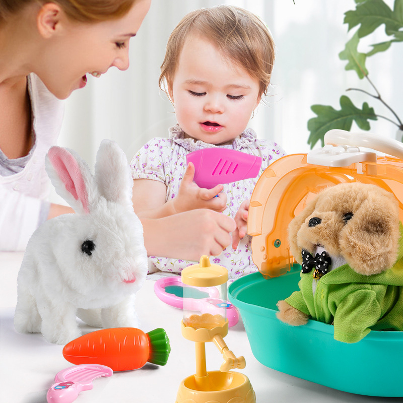 小兔子毛绒玩具兔电动会走儿童仿真小白兔女孩玩偶走路叫生日礼物详情图2