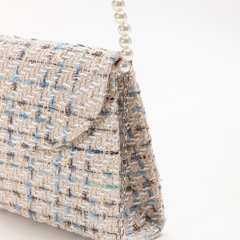European And American Chain Dinner Bag Plaid Single Shoulder Diagonal Chain Female Bag Evening Dress Makeup Bag Banquet Bag Wholesale Specification drawing