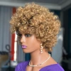 Short ombre brown big afro curly human hair wigs 真人发 Specification image