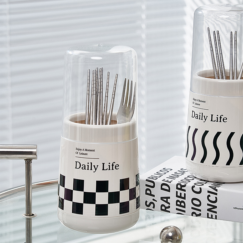Household Light Luxury Ins Wind Round Wholesale Chopsticks Cage Kitchen Countertop Multifunctional Storage Rack Hanging Wall Chopsticks Rack