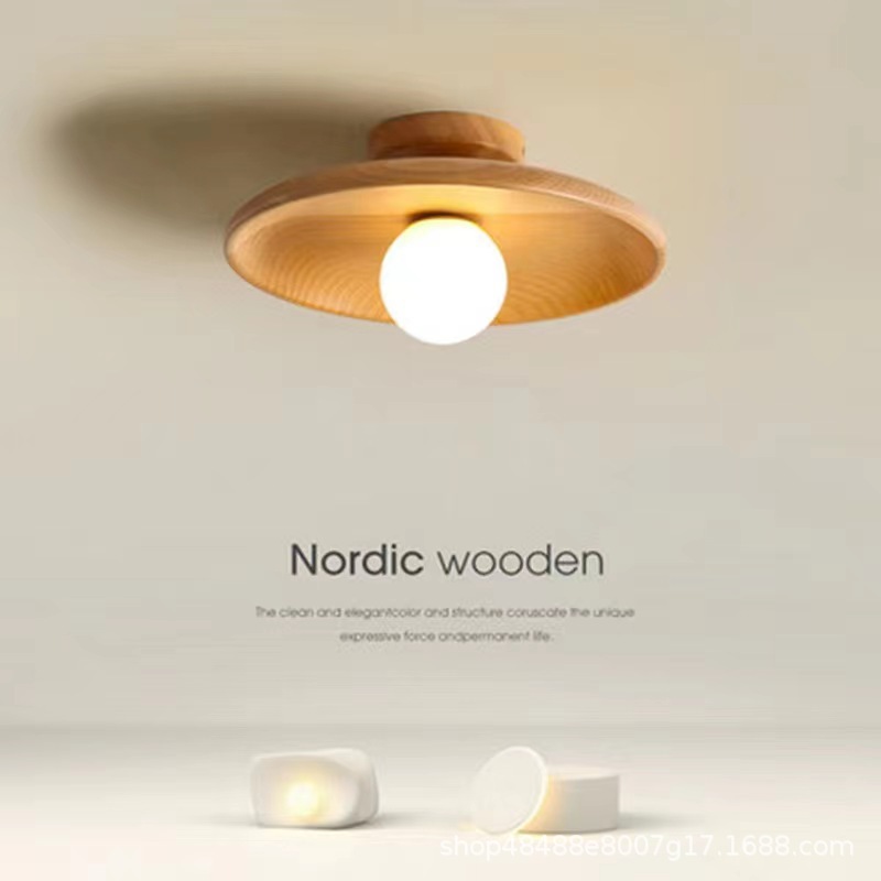 Corridor lights, ceiling lights, solid wood modern and simple wardrobe room, entrance hall, corridor, balcony lights, Japanese-style lamps for the entrance foyer Application Scenario