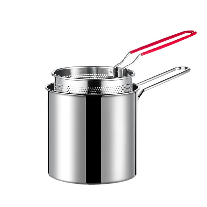 Household small deep fryer, small oil fryer, fuel-saving mini oil pan, skewer frying pan, deep fryer, deep fryer pot, small deep fryer Item Picture
