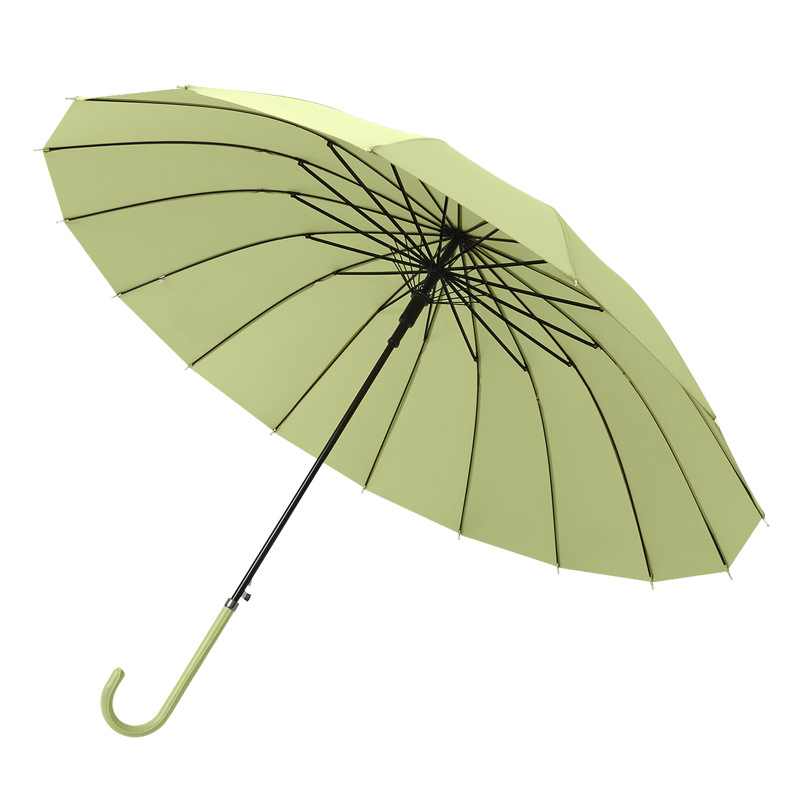 16骨小清新配色弯柄直杆伞男女长柄雨伞广告礼品雨伞定制logo