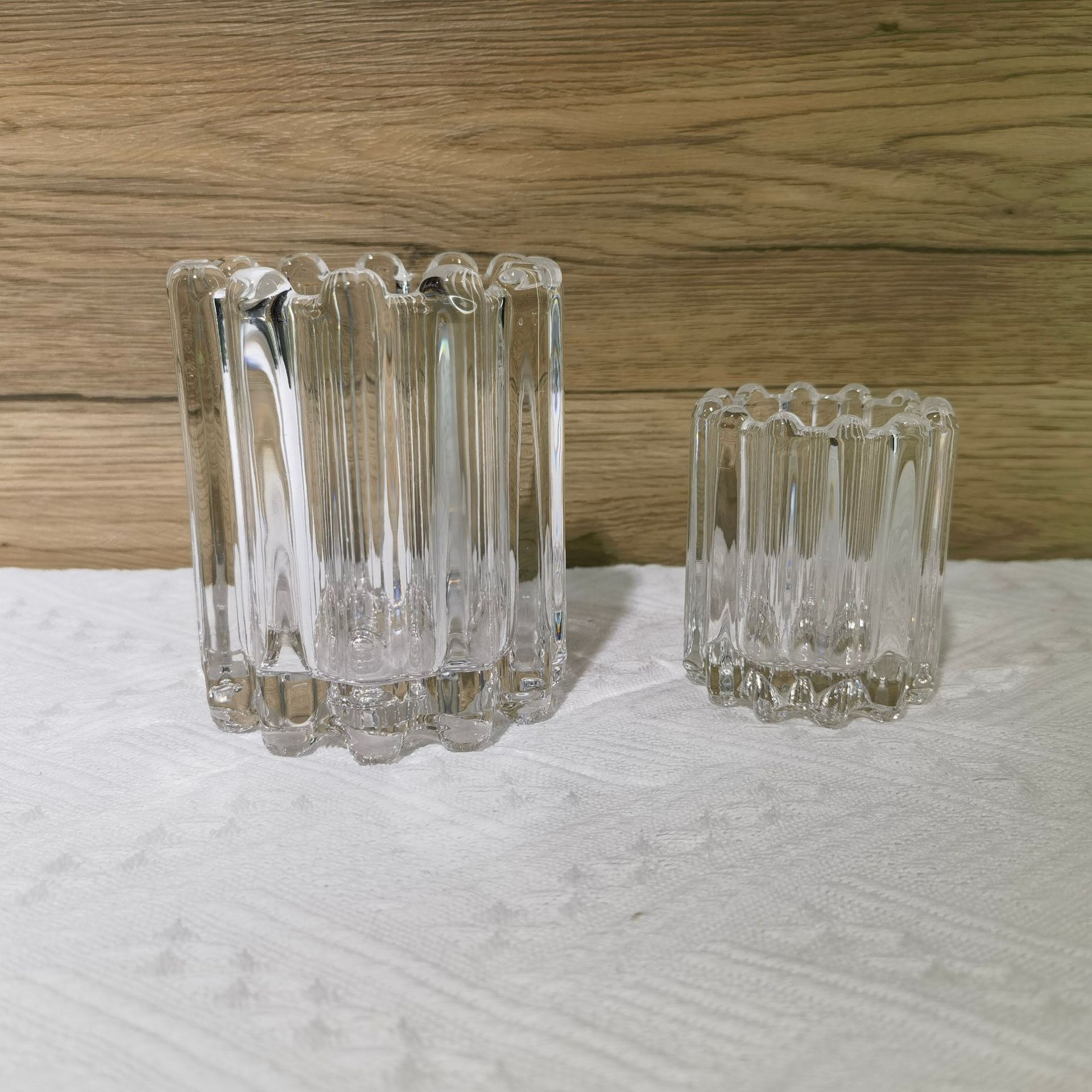 北欧ins风齿轮玻璃笔筒化妆刷桶桌面摆件玻璃收纳桶玻璃烛台