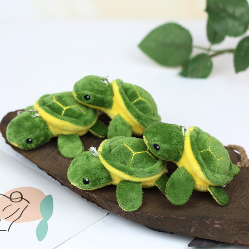 Cartoon mini small turtle plush toys, turtle figurines, backpacks, keychains, pendants, throwing and grabbing machine dolls