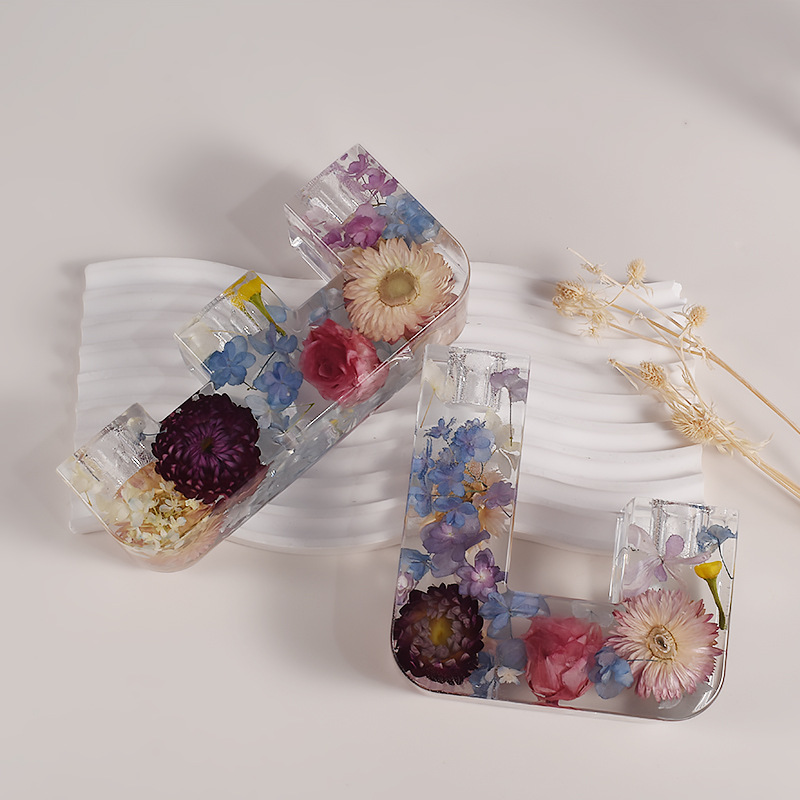 Crystal resin resin mirror surface stepped candlestick, silicone mold, diy gypsum candlestick stand, display table, handicrafts and ornaments details Picture