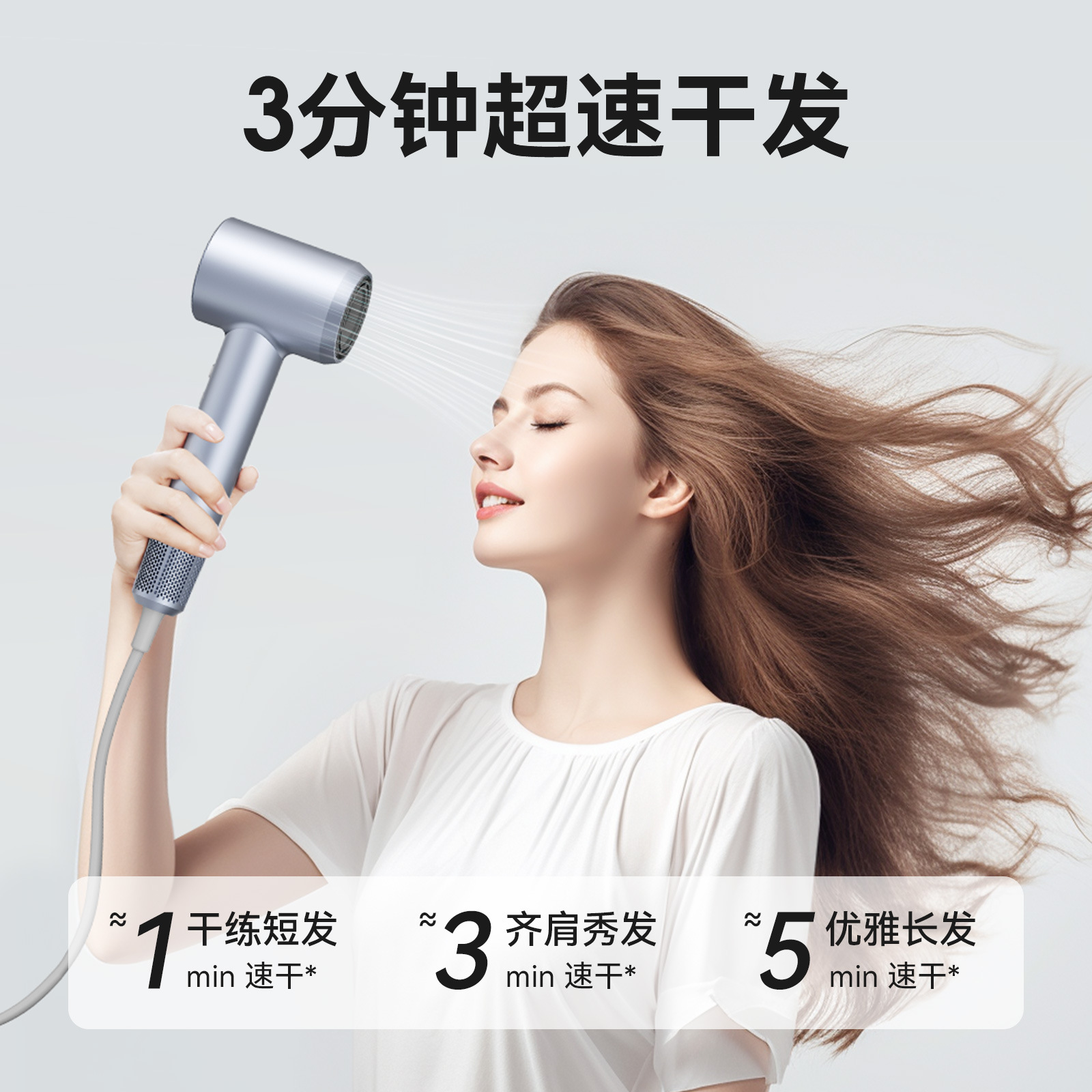 Negative ions in hair dryers do not harm hair. High-power hair dryers for home use with multiple temperature Settings. Portable electric hair dryers details Picture