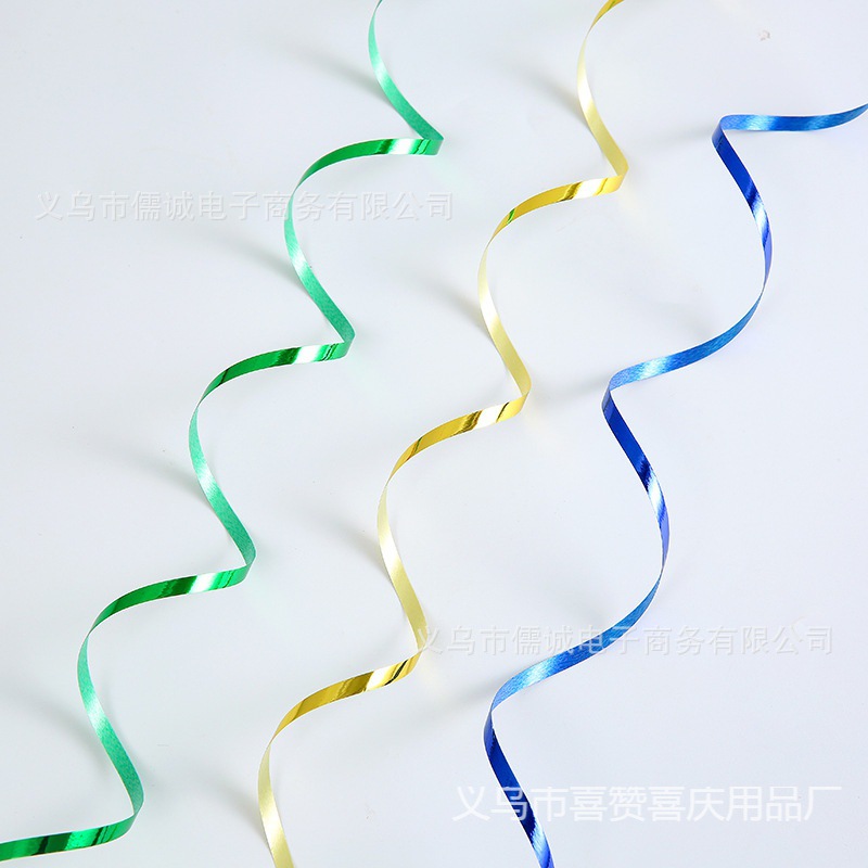 Wholesale laser ribbons, wedding and birthday decoration products, gift packaging, balloon ribbons, 10-meter balloon ribbons Specification image