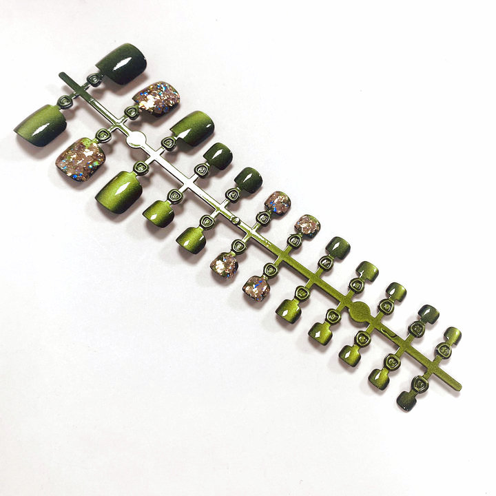 夏天必备24片全号脚趾大亮片预制穿戴甲爆闪成品脚趾甲贴片量大批详情37