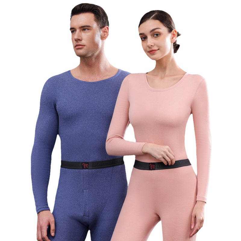 Autumn And Winter Silk Wool Thermal Underwear Female Couple De Velvet Heating Thickened Base Long Johns Set Wholesale Item Picture