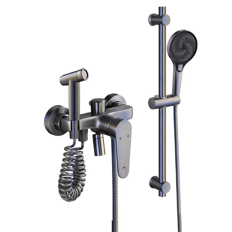 Simple shower head set, no top spray, home bathroom, all-copper split pressurized shower with lifting rod details Picture