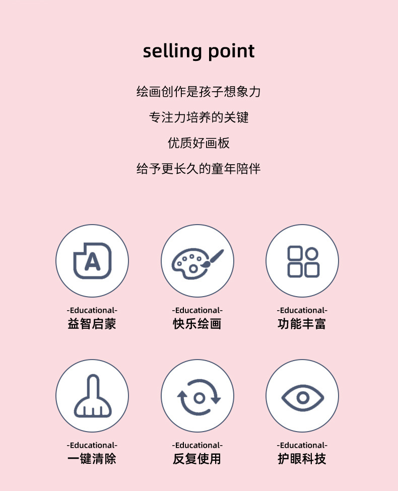 跨境涂鸦恐龙液晶手写板 画画儿童益智家用绘画LCD手写板详情8