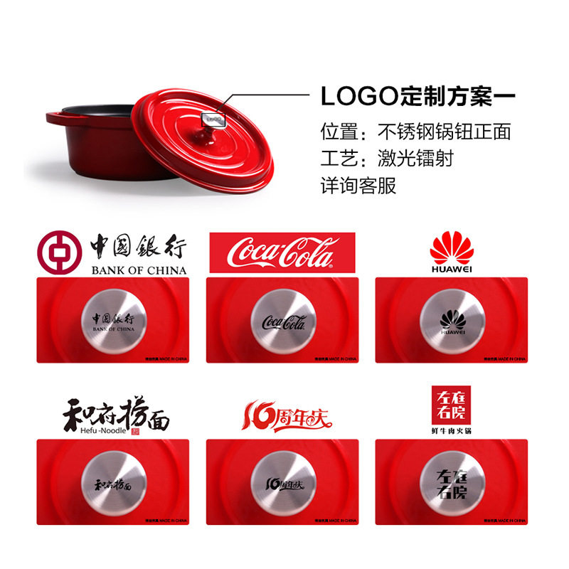 Enamel Pot Cast Iron Saucepan Uncoated Old-Fashioned Raw Iron Pot Household Two Ear Enamel Pot Induction Cooker Universal Non-Stick Pan details Picture