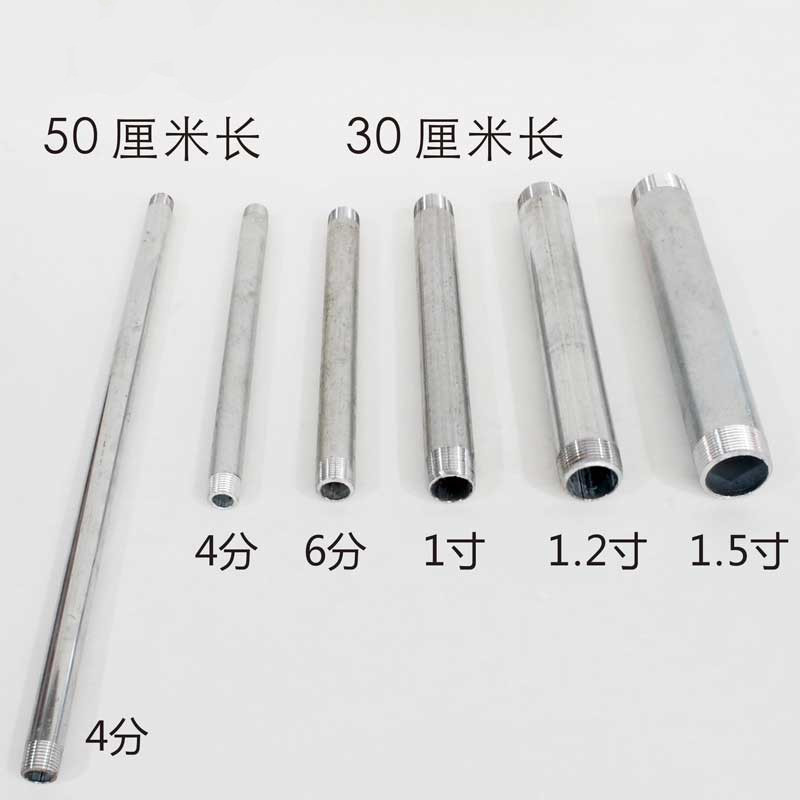 External thread joint, galvanized iron pipe, water pipe sleeve, double-ended thread, 4-inch, 6-inch, 1-inch, DN1520253240