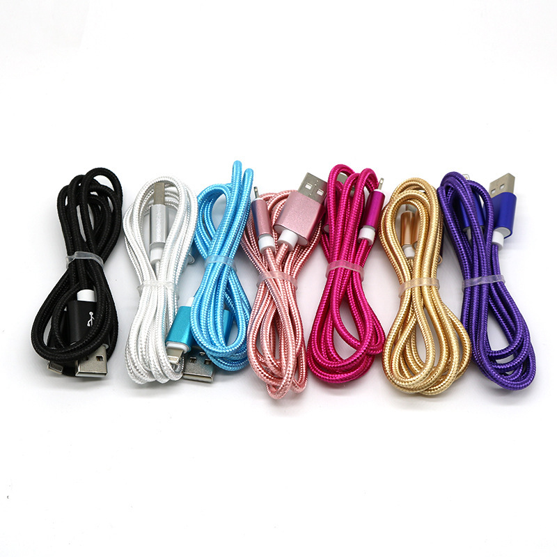 يتم الشحن السريع للنسيج الفوري 2A ينطبق على خط Micro USB Type-C HM Lightning Item Picture