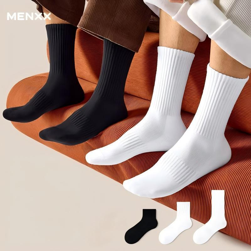 Sock street stall, one-piece consignment, men's spring, autumn and winter mid-calf socks, cotton boat socks, towel bottom anti-odor short socks, black and white solid color long calf socks wholesale, one-piece consignment Application Scenario