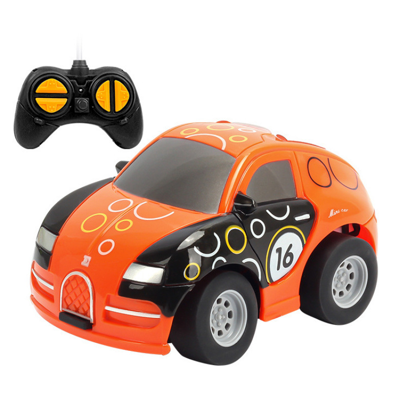 Mini cartoon electric remote control car, cute and fun four-way wireless remote control, children's racing competition drift, durable drop toy car Item Picture