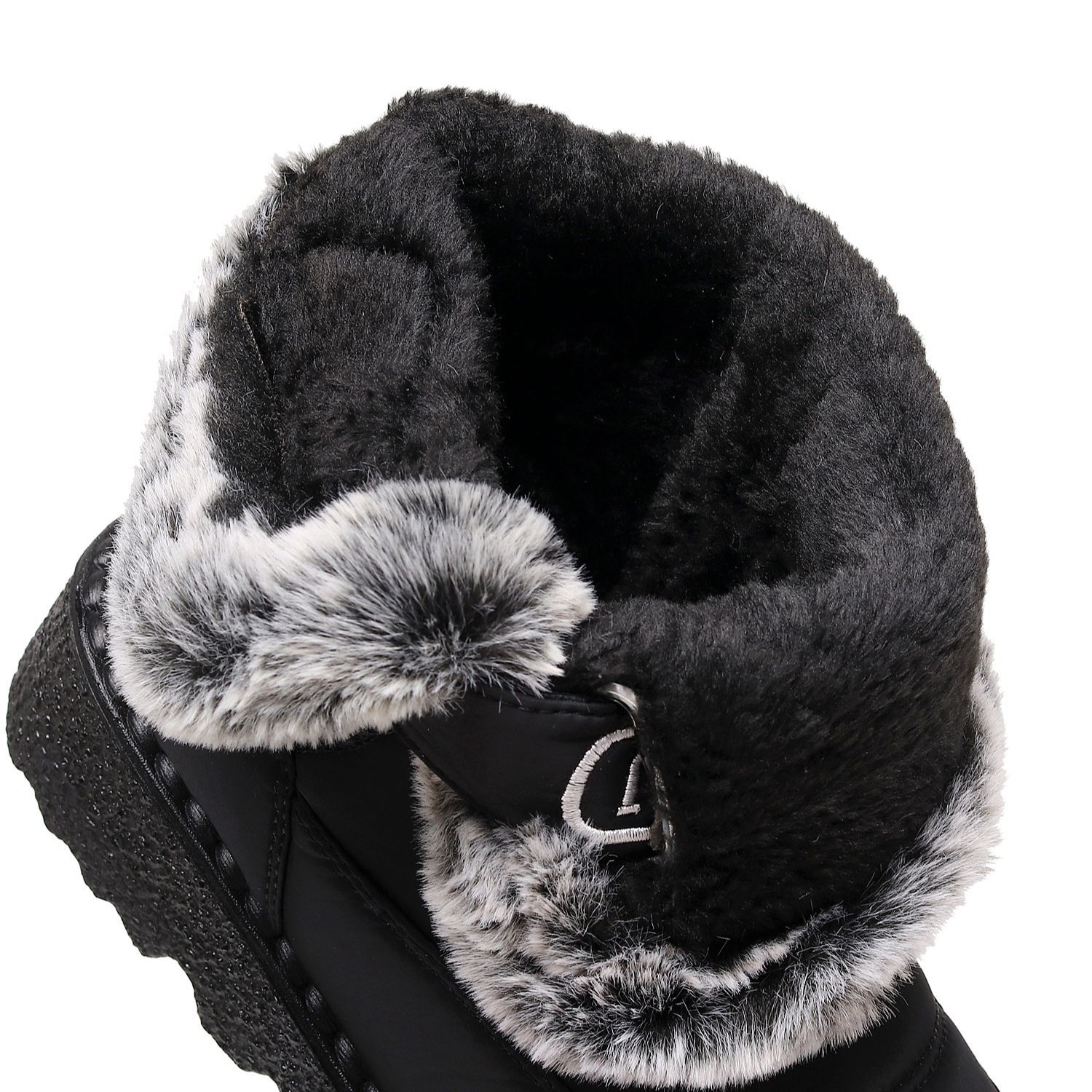 2024 Cross-Border Couple Cotton Shoes Outdoor High-Top Rabbit Plush Snow Boots Waterproof Non-Slip Cotton Boots Plus Size 45 Barcode Application Scenario