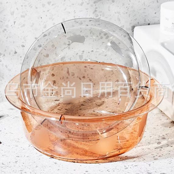 Xingyun transparent light luxury washbasin, new household thickened washbasin, plastic multi-functional student dormitory washbasin and water basin Item Picture