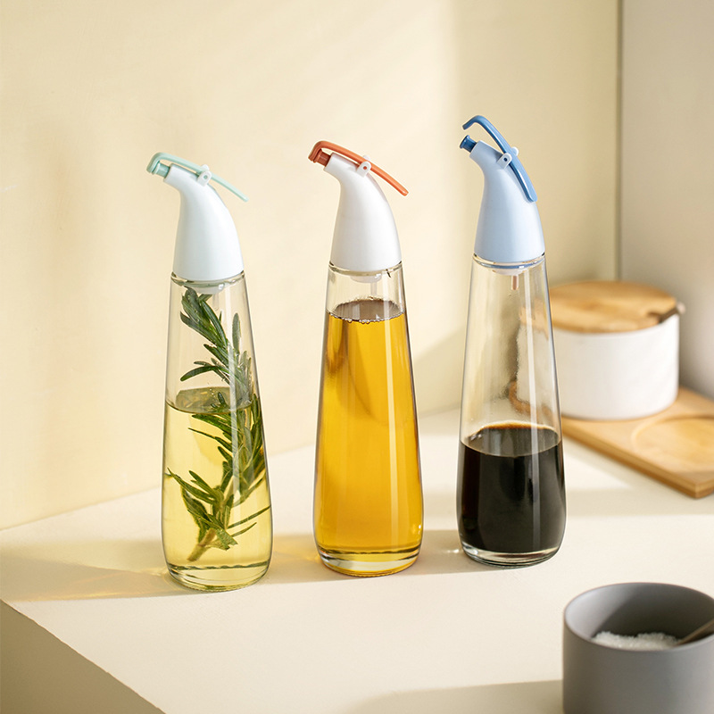 Kitchen household glass oil tank, small oil pot, leak-proof bottle, sesame oil, soy sauce, vinegar and seasoning bottle