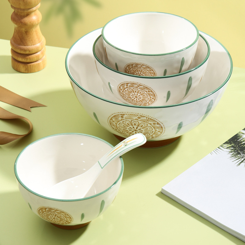 碗碟套装家用创意陶瓷日式汤碗北欧简约吃饭碗盘一人食餐具ins风详情图2