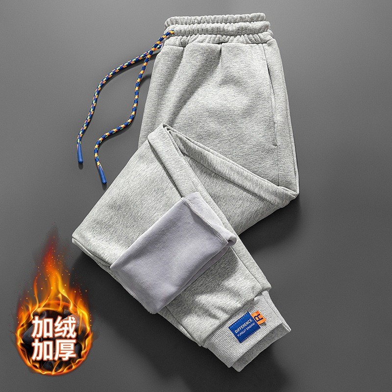 Men's Casual Pants Autumn And Winter With Fleece Thickening High Quality Knit Casual Sweatpants Youth Trend Men's Pants Nine-Point Pants Application Scenario