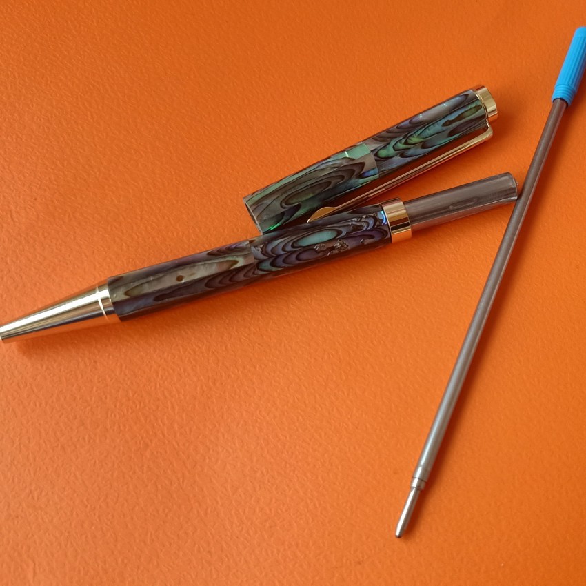Shell Pen, Abalone Shell White Butterfly Shell Black Shell Mother-Of-Pearl Inlaid Pen, Three-Dimensional Shell Carving Ballpoint Pen, Business Gift Pearl Pen Specification drawing
