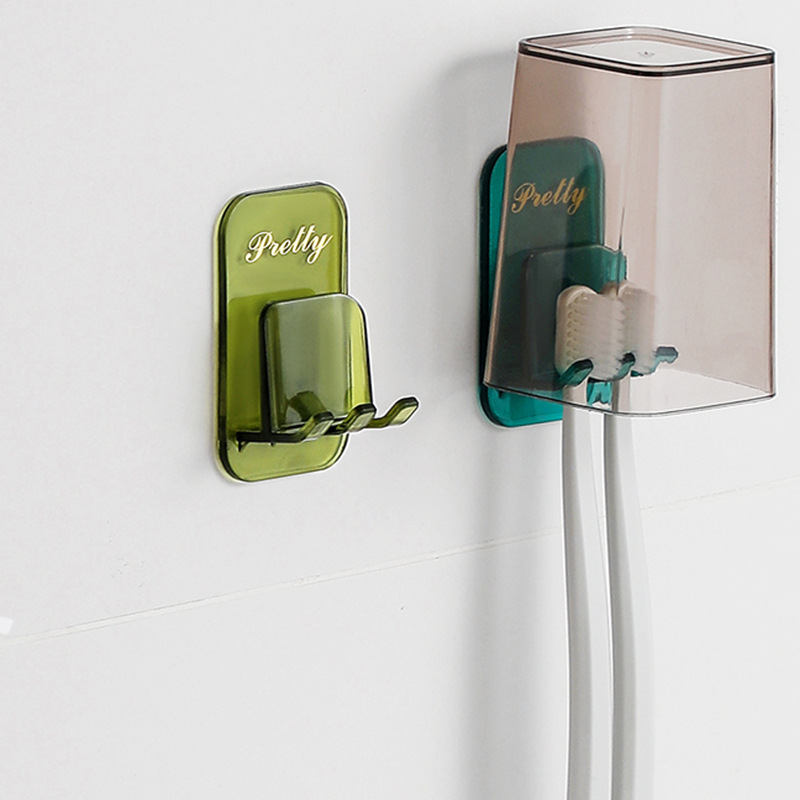 Douyin's best-selling bathroom toothbrush rack and mouthwash cup set, wall-mounted toothbrush storage rack and cup holder details Picture