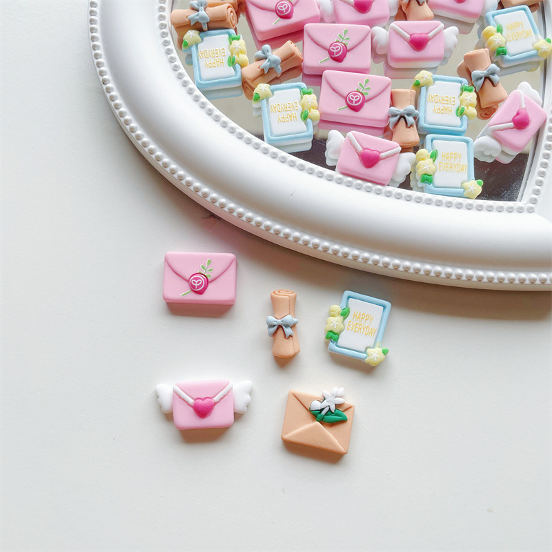 Resin Accessories Envelope Accessories Duck Mouth Clip Material Pack Refrigerator Soft Adhesive Patch Mobile Phone Case Pendant Diy Cream Glue Specification drawing