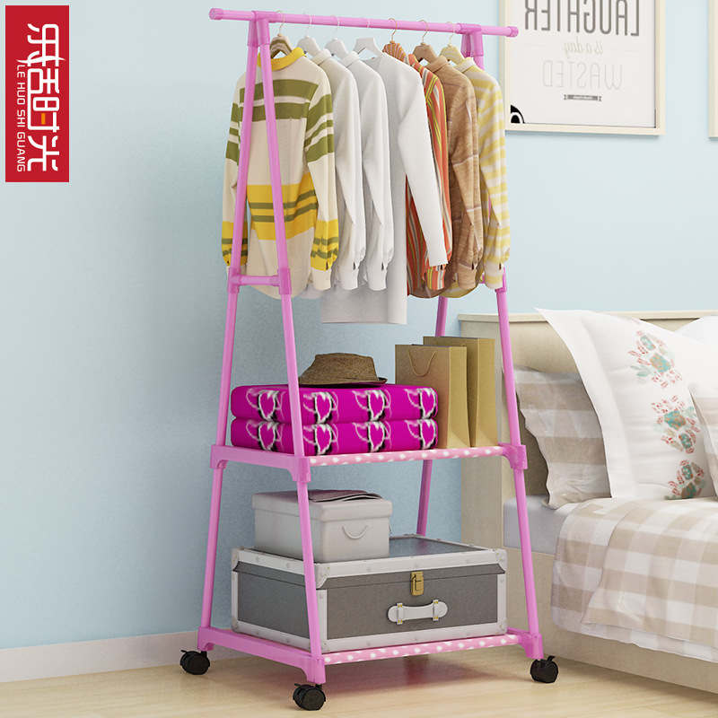 Southeast Asia Hot Simple Clothes Rack Mobile Hanger Multi-Functional Storage Rack Storage Rack Dormitory Drying Rack details Picture