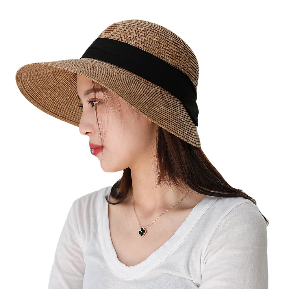 Straw Hat Spring Summer New Leisure Play Beach Hat Woven Female Korean Sun Hat Outdoor Sunshade Sunscreen Hat Item Picture