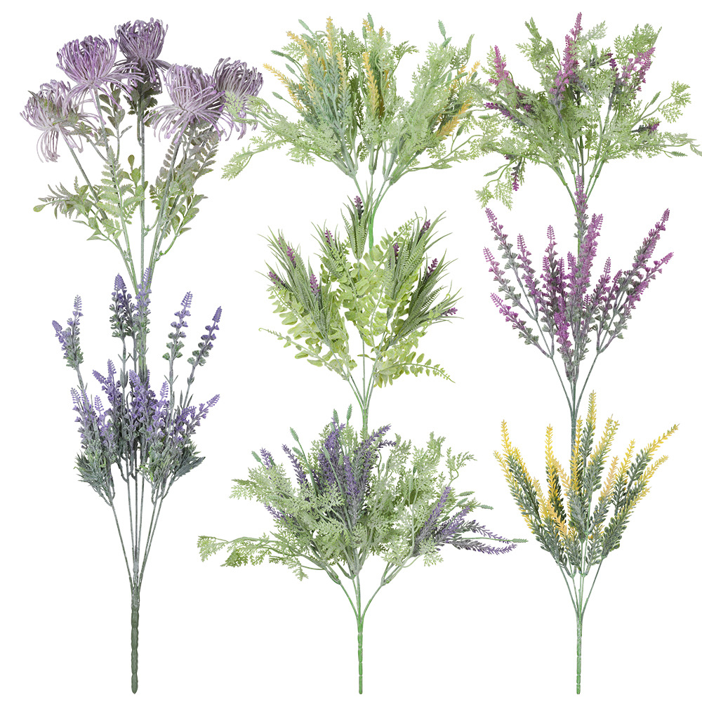In-stock winter lavender combination floral soft furnishings, plant fluff materials, large vanilla artificial green plants, home artificial flower bouquets details Picture