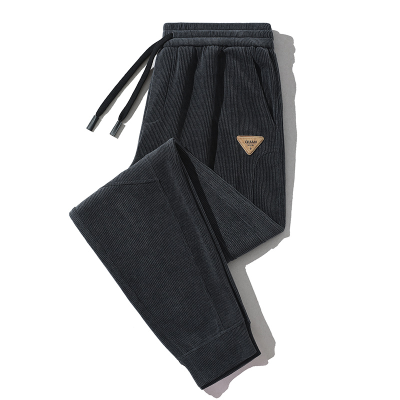 2022 Autumn/Winter new men's casual pants, fashionable and high-end corduroy pants, men's tight-fitting Harun straight-leg pants Application Scenario