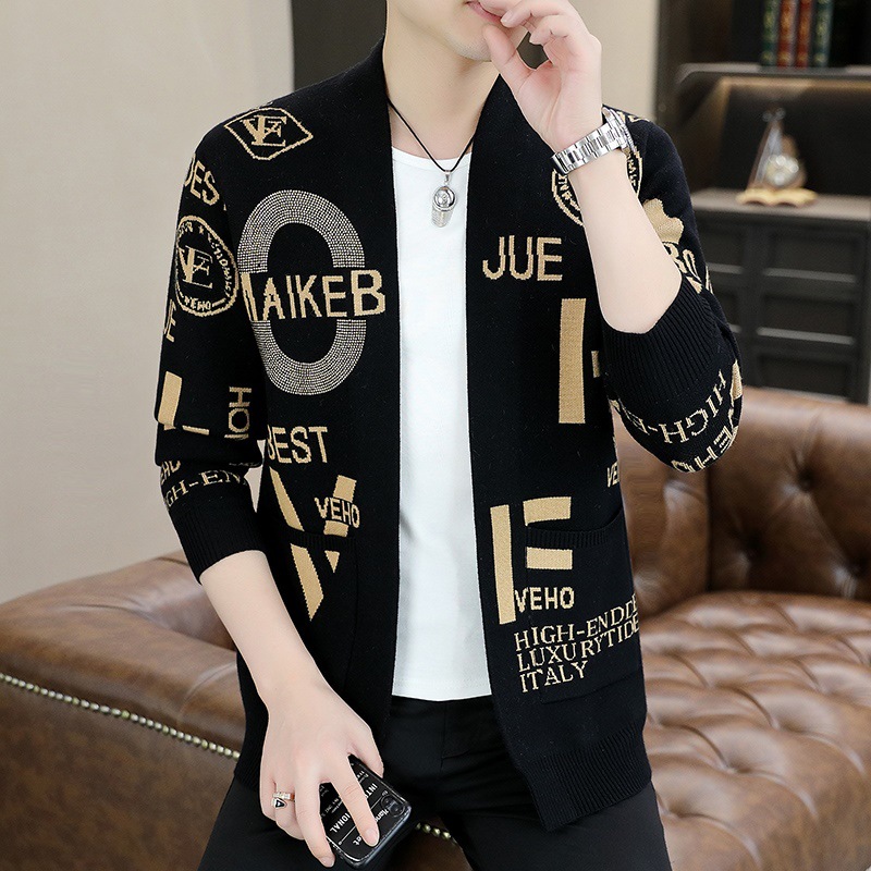 Men's knitted jacket, autumn new style cape, trendy casual with pockets, cardigan, sweater jacket, men's upper garment Application Scenario