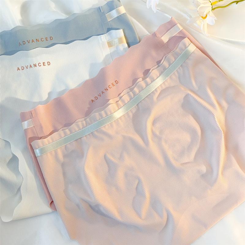 Hengjiamei Spray Peach Hip Summer Thin Seamless Women's Ice Silk Underwear Women's High Elastic Invisible Non-Feeling Briefs Specification drawing