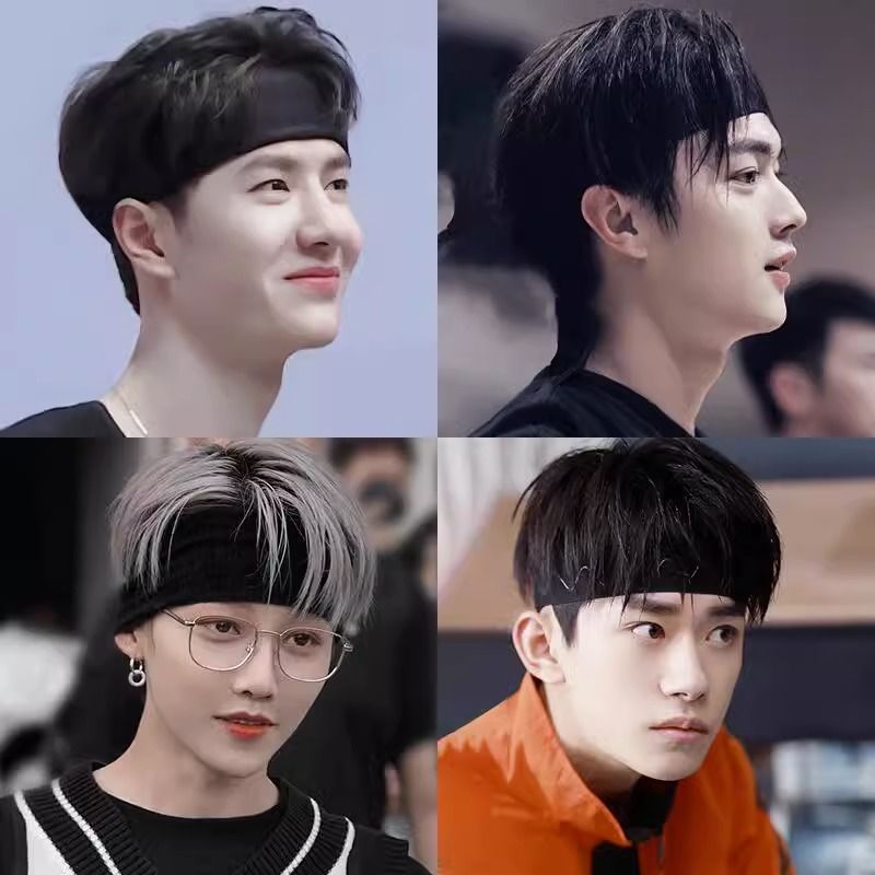 Fitness basketball headband, men's trendy sports sweat-absorbing sports antiperspirant headband, women sweat-absorbing headband, running headwear, headband, headscarf details Picture