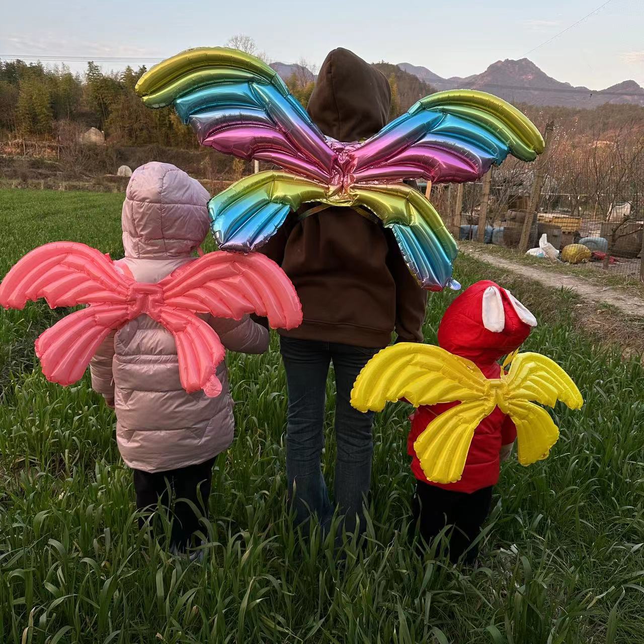 新品充气天使翅膀气球批发儿童户外小玩具生日装饰地摊微商扫码图
