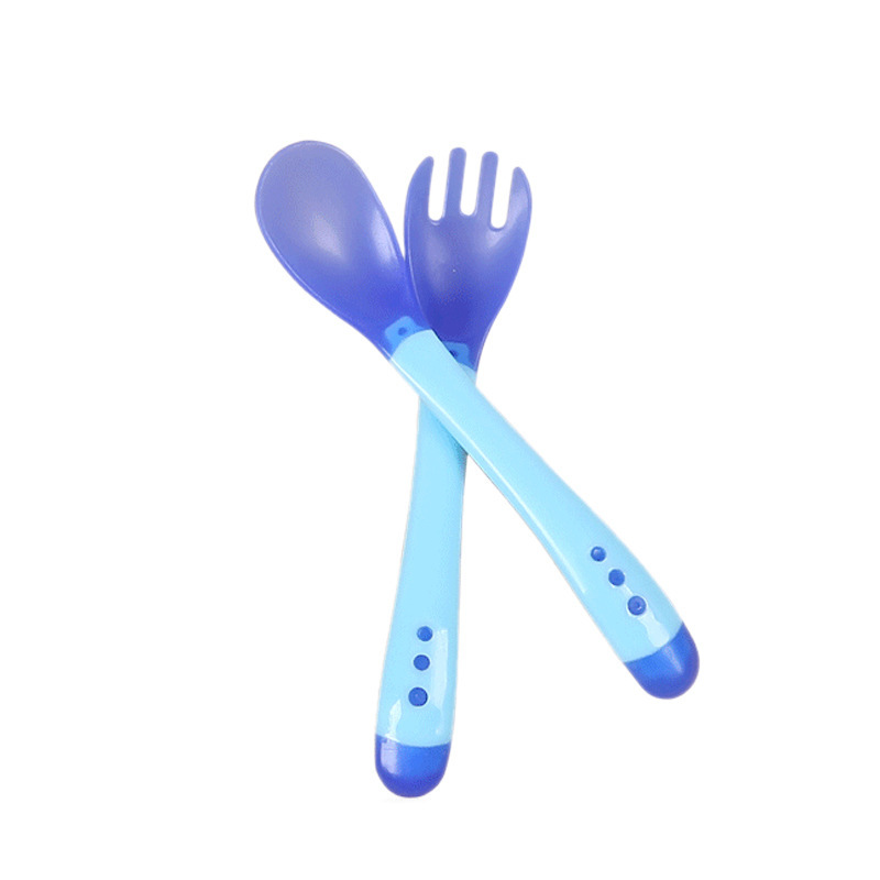 Love Baby Treasure Factory Direct Baby Temperature Spoon Baby Feeding Spoon Soft Head Soup Spoon Silicone Spoon Temperature Change Spoon Item Picture