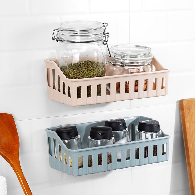 Hanging Basket Storage Rack Perforation-Free And Traceless Paste Kitchen Wall Hanging Basket Rack Bathroom Bathroom Storage Basket Storage Basket Application Scenario