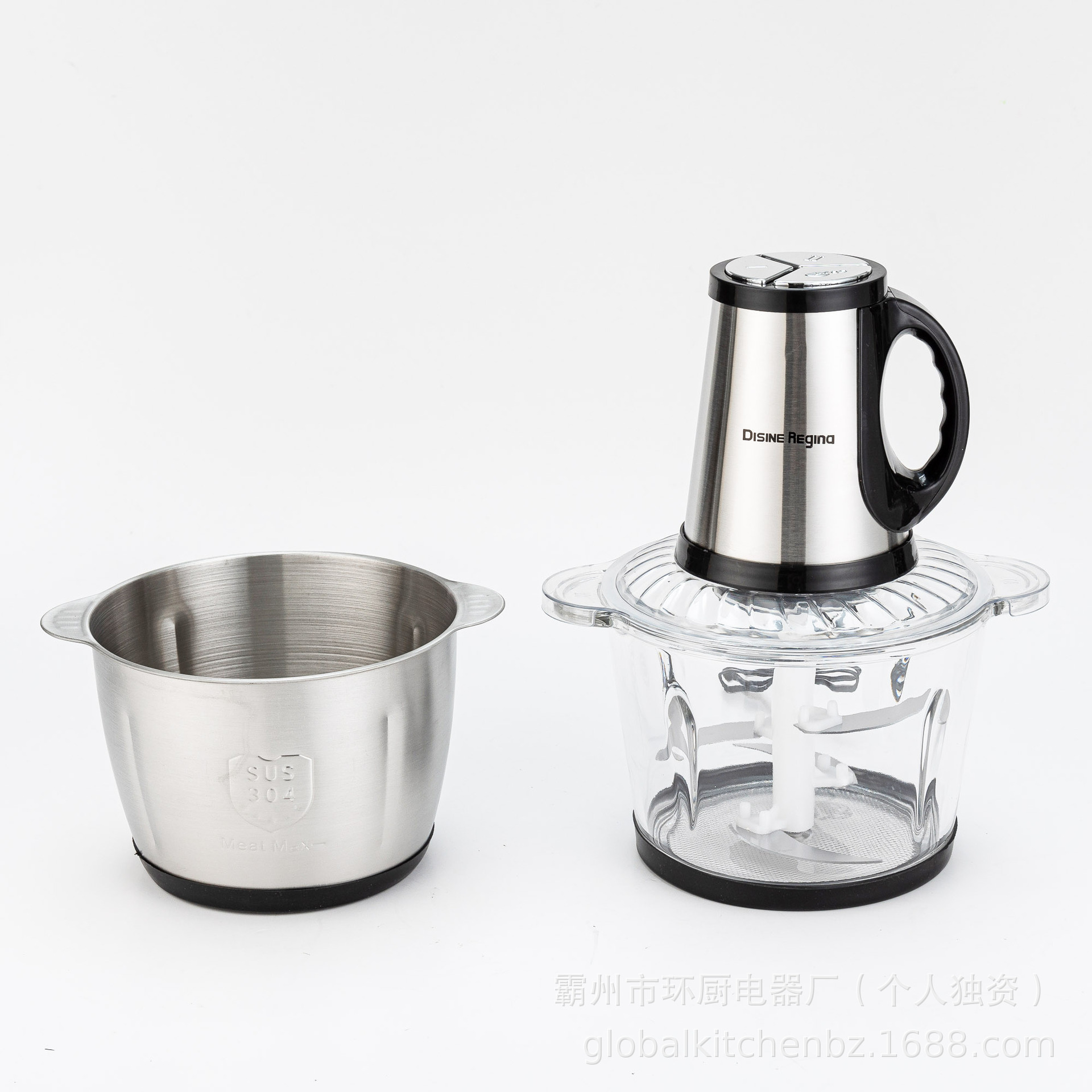 Cross-Border 2L Electric Stainless Steel Meat Grinder, Multi-Functional Large-Capacity Stirring And Cooking Machine, European Standard Energy-Saving details Picture