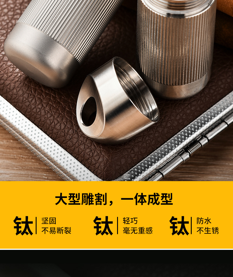 Cross-border new in-stock titanium alloy sealed warehouse portable waterproof medicine storage warehouse pill box pure titanium metal can pic 8