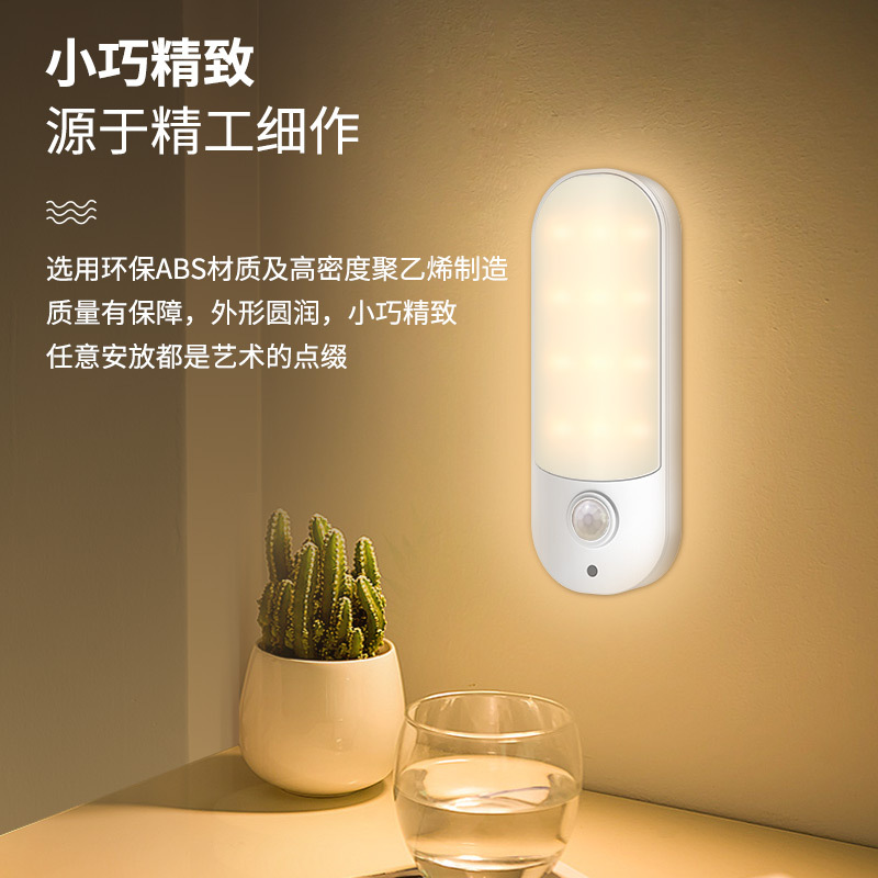 New European and American standard Amazon plug-in human body sensor sound and light dimming gentle eye-protecting night light export