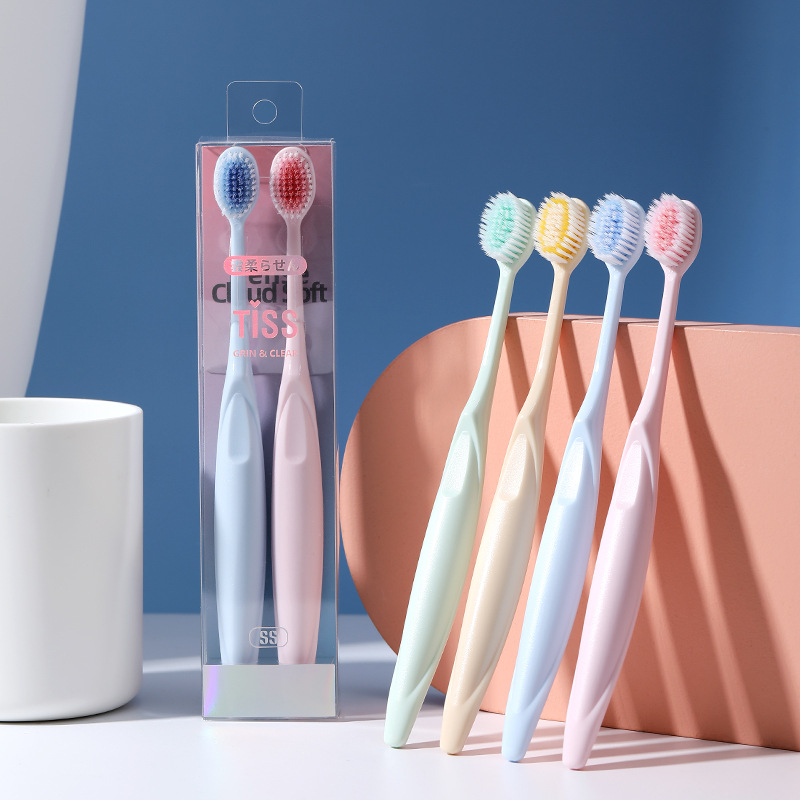 Spiral Hair Soft Soft Hair Household Adult Toothbrush 2 Couples Toothbrush Daily Cleaning Toothbrush Wholesale