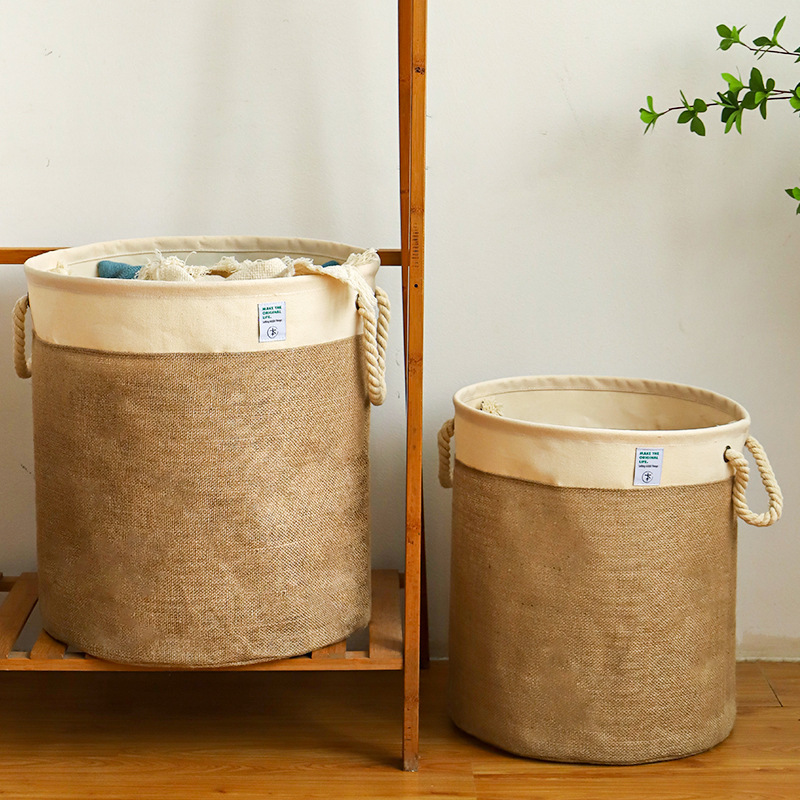 Foldable Large Capacity Fabric Storage Dirty Laundry Basket Waterproof Bathroom Laundry Basket Thick Storage Bucket Dirty Laundry Basket