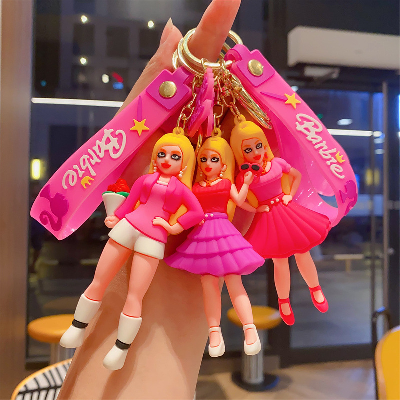新款可爱梦幻芭比钥匙扣小女孩玩具少女心挂件汽车钥匙链包包挂件