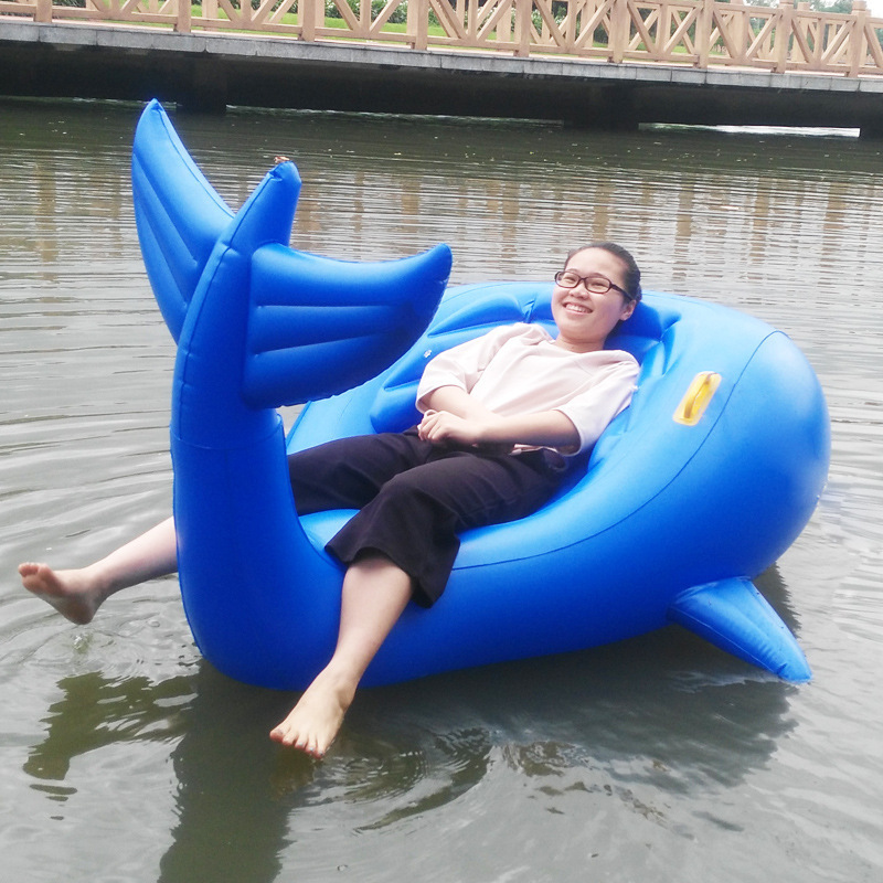 加厚PVC水上充气鲸鱼沙发海豚动物浮排成人儿童水上玩具详情图2