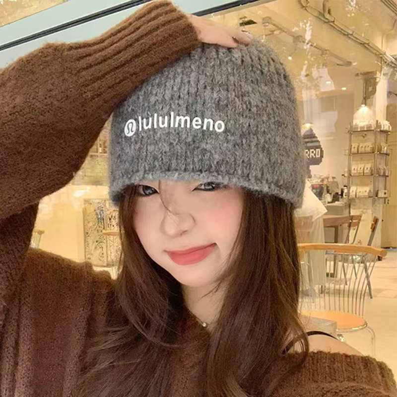 冬天韩版男女针织帽秋冬冷帽保暖休闲百搭字母标毛线帽子防风防寒