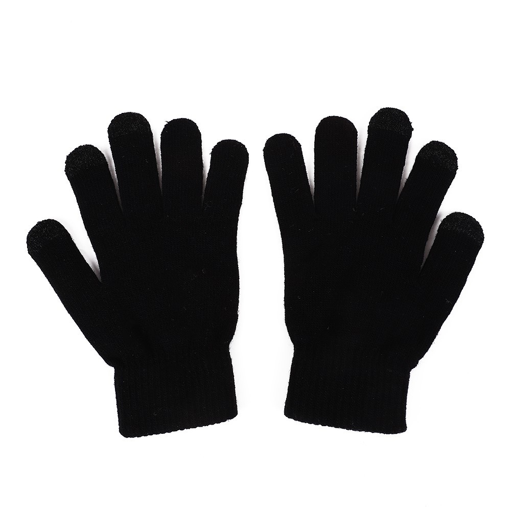 Three pairs of acrylic sand touch screen magic gloves for men and women in autumn and winter, with added fleece and thickened, cycling knitted cotton and wool yarn gloves for protection Item Picture