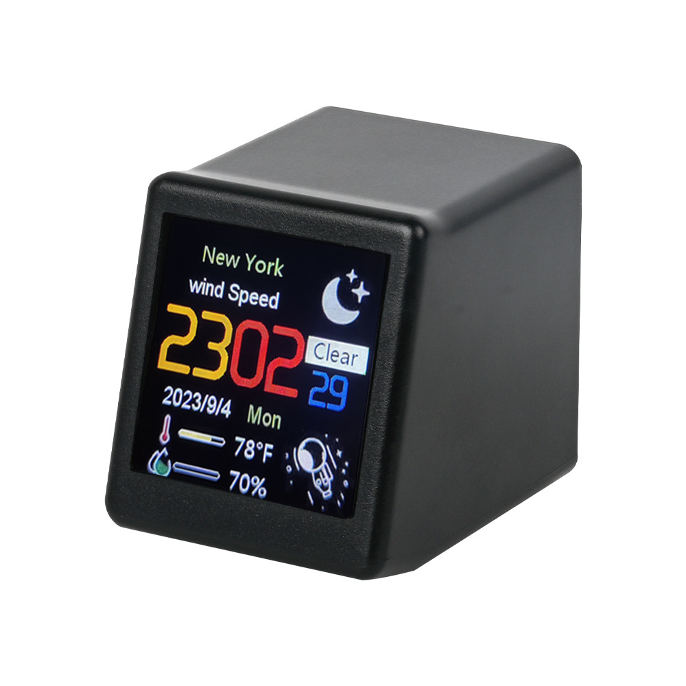 2024 New cross-border exclusive smart desktop electronic clock, WIFI weather station, weather mini TV digital ornament Item Picture